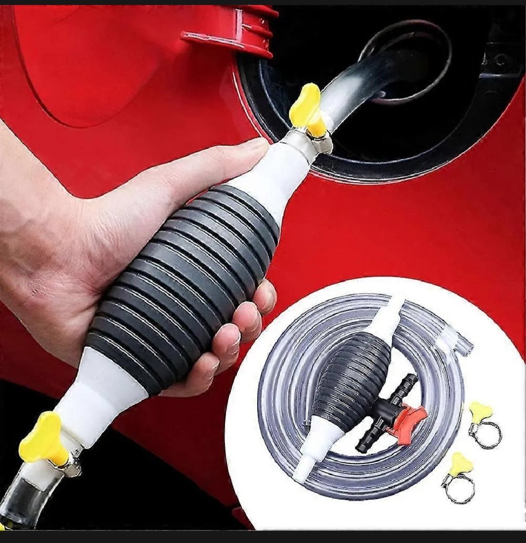 Portable Manual Fuel Pump Transfer Hand Pump with 6 Feet Rubber Pipe