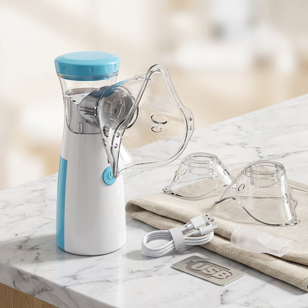 Portable Mesh Nebulizer | Ultrasonic Steam Inhaler for Kids & Adults with Smart USB Connector